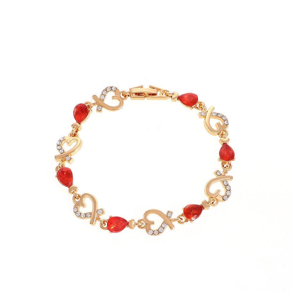 Rhinestone Love Bracelet - Valentine's Day Heart Jewelry Gift