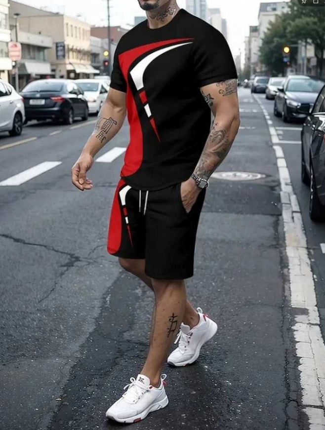 Men's Casual Printed Sportswear Two-Piece Set